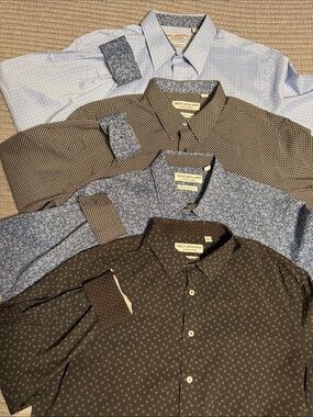 4 Nick Graham Everywhere Men’s XL Stretch Modern Fit Dress Shirts Bundle